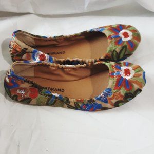Lucky Brand Floral Flats Ballet Sz 7 M / 37